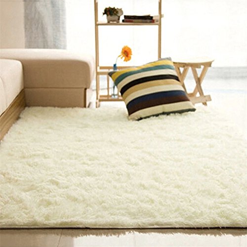 ALCYONEUS, tappeto morbido, rettangolare, antiscivolo. Adatto per il pavimento di camera da letto o soggiorno, Creamy White, 40*60cm