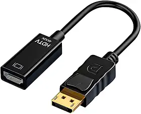 Adaptador DisplayPort para HDMI 1080p 4K, DP 1.2 Macho para HDMI Fêmea, Cabo 20cm com Trava de Segurança, Compatível com PC Desktop, Notebook e Monitores HDMI