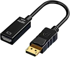 Adaptador DisplayPort para HDMI 1080p 4K, DP 1.2 Macho para HDMI Fêmea, Cabo 20cm com Trava de Segurança, Compatível com PC Desktop, Notebook e Monitores HDMI