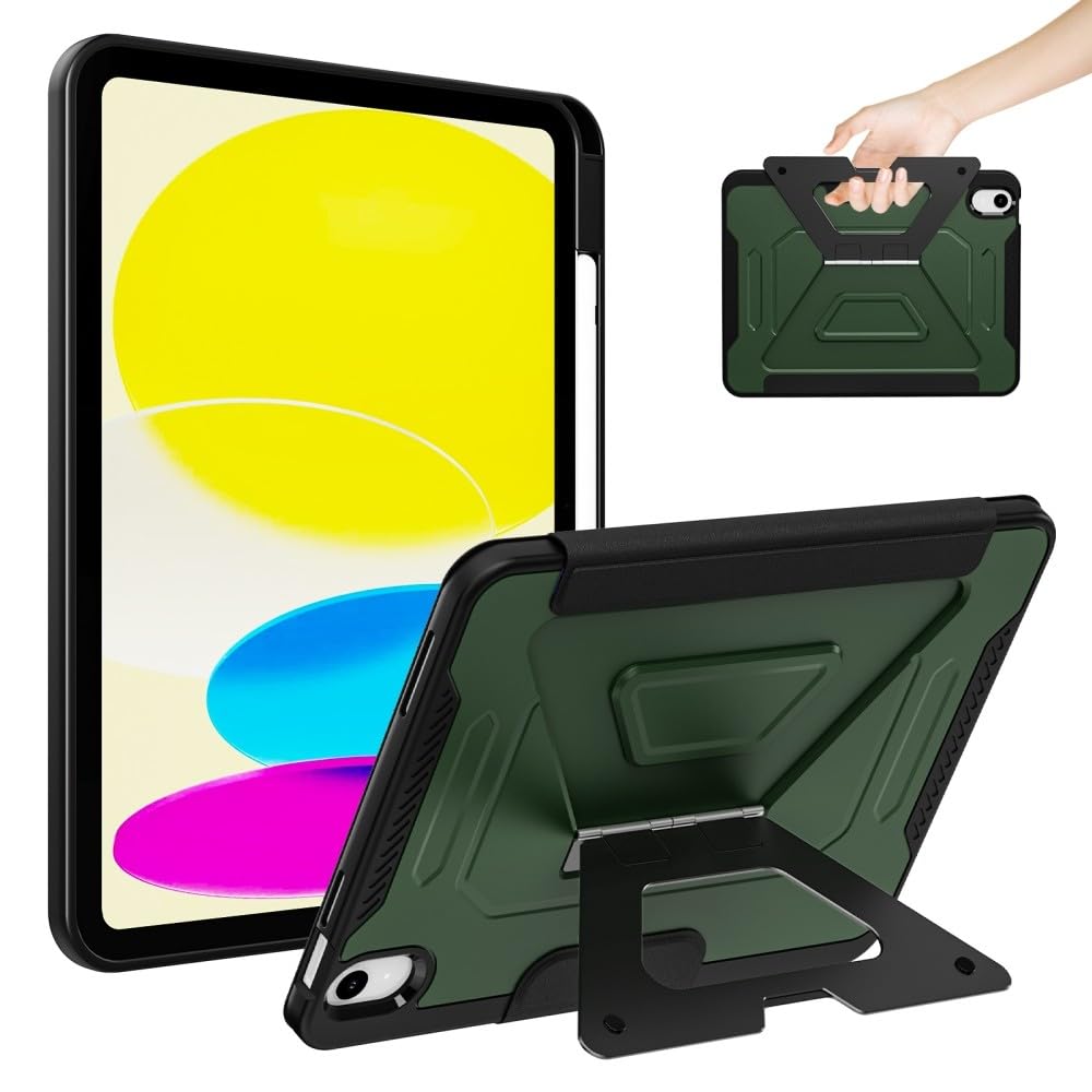 Étui silicone iPad 7 10.2 avec support métal antichoc et rabat - 8