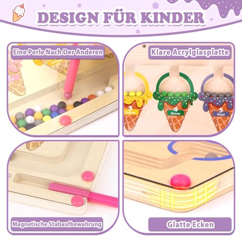 Montessori Spielzeug ab 3 4 Jahre Magnetspiel Labyrinth Geschenk für Mädchen Junge Kind 3 Jahre Spielzeug Mädchen Junge Kinder… – Ansicht 3