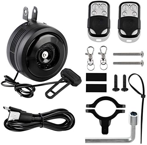 SOWUNO 126Db Bicycle Electric Horn Rechargeable Bike Alarm Bells Loud Bike Horns for Adults Waterproof Motorcycle Horn Anti-Theft Vibration Alarm for Road Mountain Bike|Motorcycle|Scooters etc