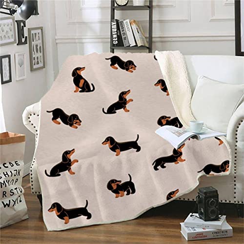 RFFLUX 3D Dackel Kuscheldecke 150x200cm Warmer Winter Weich Cartoon Tier Hund Decke Microfaser...