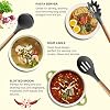 MIBOTE 17 Pcs Silicone Cooking Kitchen Utensils Set with Holder, Wooden Handles Silicone Turner Tongs Spatula Spoon Kitchen Gadgets Utensil Set for Nonstick Cookware (Grey) #1