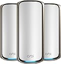 NETGEAR Orbi 970 Series Quad-Band WiFi 7 Mesh Network System (RBE973S), Router + 2 Satellite Extenders, Security Features, Up to 27Gbps, Covers Up to 10,000 sq. ft., 200 Devices, 10 Gig Internet Port