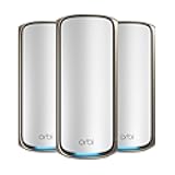 Orbi 970 Series Quad-Band WiFi 7 Mesh Network System (RBE973S), Router + 2 Satellite Extenders, Security Features, Up to 27Gbps, Covers Up to 10,000 sq. ft., 200 Devices, 10 Gig Internet Port
