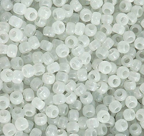 JOLLY STORE Crafts - Glow in The Dark Beads, Easy-to-Use Pony Beads for Glow in The Dark Bracelets, Art, Craft Decorations & More, 9 x 6 mm, Crafted in The USA, Nite Glow, 500 pcs (Pack of 1)