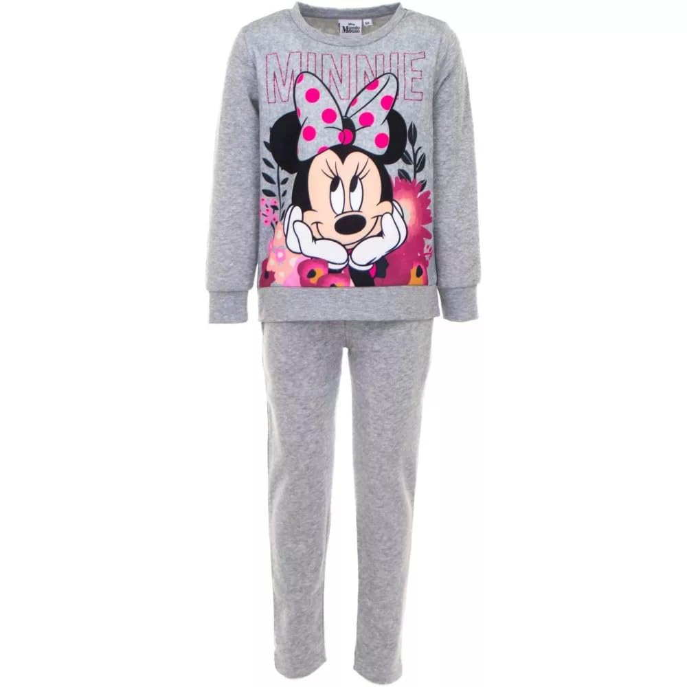 Disney Minnie Mouse – Tuta Bambina 2-8 Anni Morbido Tessuto Felpato | Completo con Felpa Girocollo o Felpa con Cappuccio e Pantalone Coordinato | Idea Regalo Ufficiale