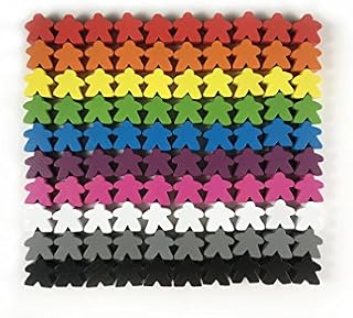 100 Wooden Meeples Family Games Accessories  Multi-Colour Board Game Tokens Ideal for Sorting, Counting, Classrooms, Replacement Pieces