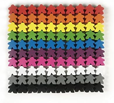 100 Wooden Meeples Family Games Accessories – Multi-Color Board Game Tokens Ideal for Sorting, Counting, Classrooms, Replacement Pieces