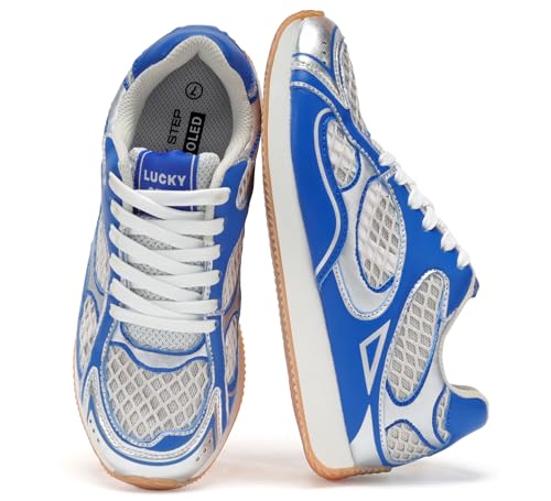 LUCKY STEP Women's Retro Fashion Sneakers Mesh Breathable Casual Walking Shoes Comfortable Tennis Athletic Trainers