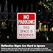 Faittoo No Parking This Space Is Reserved Sign, 2-Pack 14 x 10 Inch Reflective Aluminum Sign, UV Protected and Weatherproof, Durable Ink, Easy to Install and Read, Indoor/Outdoors Use