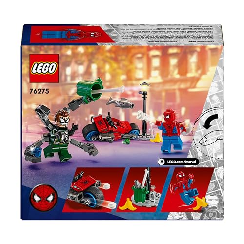 Marvel Inseguimento Sulla Moto: Spider-Man vs. Doc Ock, Motocicletta Giocattolo da Costruire per Bambini e Bambine da 6 Anni in su con Shooter e Spara Ragnatele, Idea Regalo di Compleanno 76275 - Lego - Immagine 6
