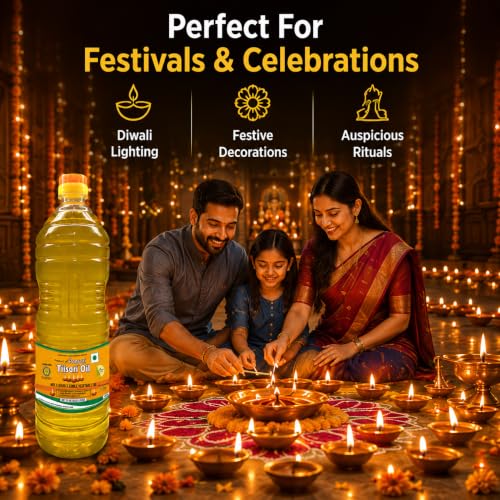 Image of Pansari Tiisari Til Oil 1000ml | Special Deepam Oil for Puja, Rituals & Festivals | Long-Lasting Aroma