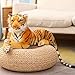 GracesDawn Stuffed Animals-Tiger 26.8 inches (Including Tail Size), Plush Animal Cat for Jungle Theme, Decoration, Cuddling, Ideal Gift for Children (Brown Tiger)