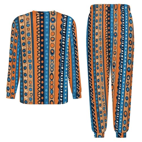 African Tribe Print Men’s Pajama Set Long Sleeve Top And Pants Loungewear Sleepwear Pjs Nightwear4