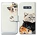 Bcov Galaxy S10e Wallet Case, Cute Brown Cat Leather Flip Wallet Case Cover with Card Slot Holder Kickstand for Samsung Galaxy S10e