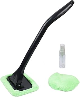 Silence Shopping Microfiber Car Windshield Easy Cleaner, Detachable Handle Brush, Cleaning Tool, Come with 2 Pads Washer Towel and 30ml Spray Bottle