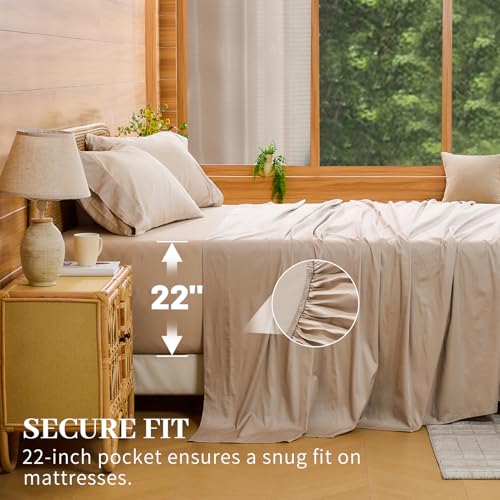 Image of Bedlifes 1000TC Egyptian Cotton Queen Sheets, 4Pcs 18-24 inch Extra Deep Pocket