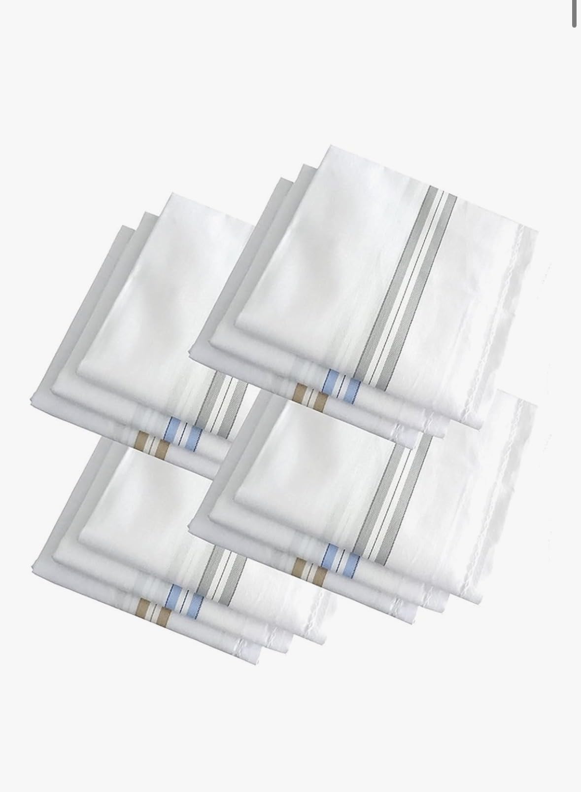 Softex Cotton Handkerchief for Men & Women | Pack of 6 Reusable White Cotton Rumal | Big Size Soft Absorbent Handkerchief Set with Dispenser Box | Washable Daily Use Pocket Hanky 22 x 22 CM-picture-36