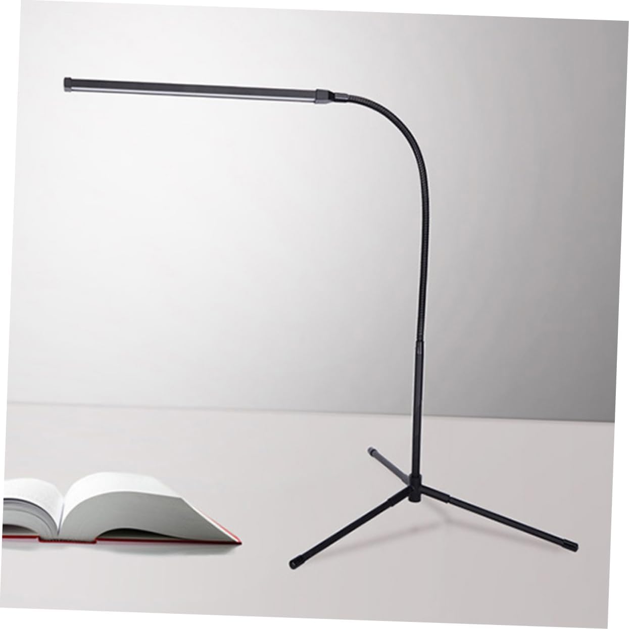 Dimmable Gooseneck Floor Lamp Adjustable LED Reading Light with Clip for Desk and Bedside Flexible Long Arm Design for Reading and Crafting