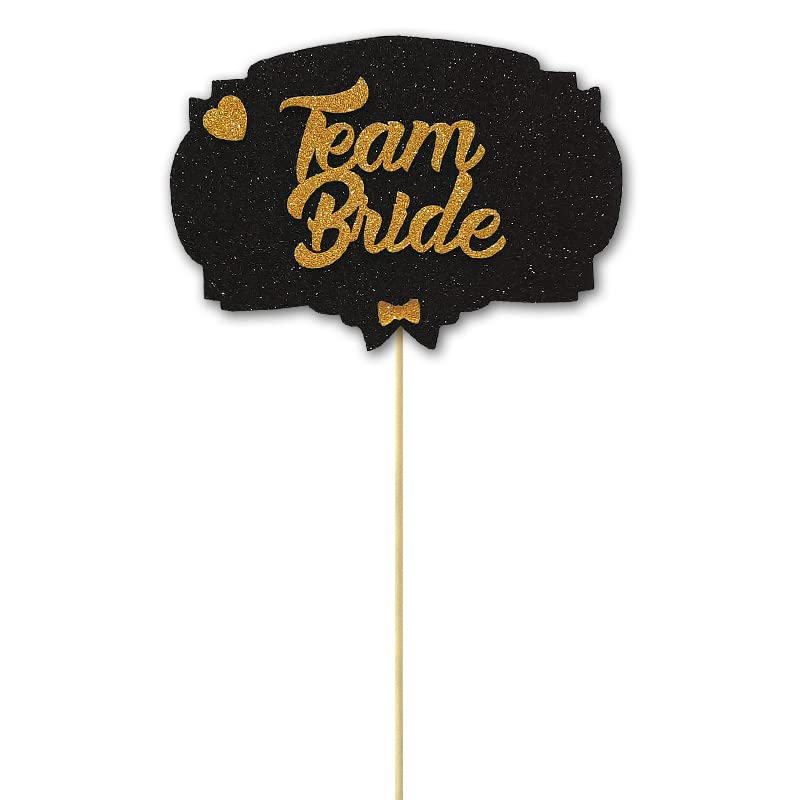 SüSLe Bebek ve Parti Team Bride Konuşma Balonu Çubuğu - Siyah & Altın