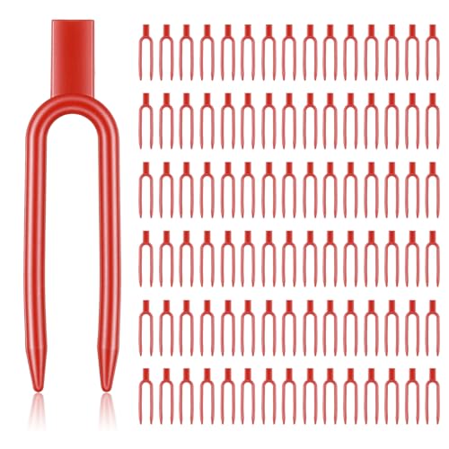 120 PCS Plant Pins for Indoor Plants, Red Plastic Plant Pins for Pothos