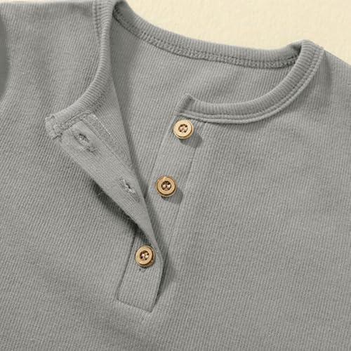 Little Girls Basic Cotton Soft Breathable Henley Shirt Kids Crewneck Button up Ribbed Shirts Summer Solid Casual Teen Tops4