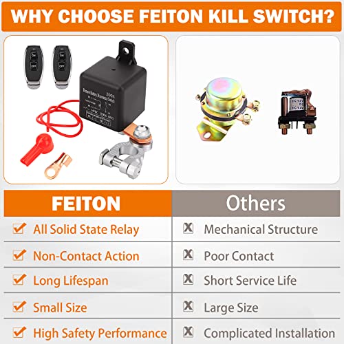 Feiton 80005477 Remote Battery Disconnect Switch Upgraded Kill Switch thumb #5