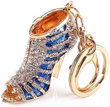 Yosoo High-heeled Shoe Keychain, Creative Fashion Refinement Hollow Shoes Keyring, Keyfob Crystal Rhinestone Decoration Chain