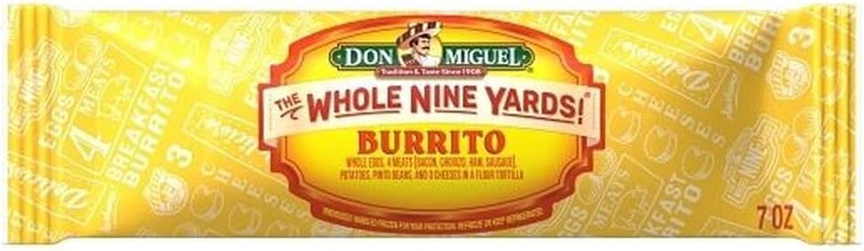 Whole 9 Yard Breakfast Burrito, 7 Ounce -- 12 per case.