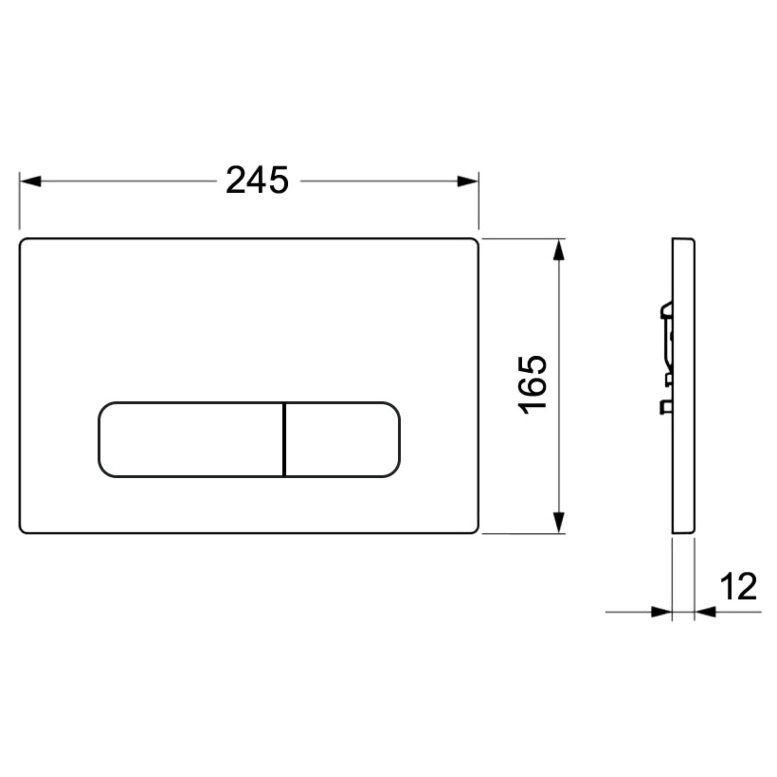 AquaUno Placca di comando WC LINE BLACK compatibile con Geberit Sigma, 24,5 x 16,5 cm, Nero opaco, Plastica, 2-Mengen-Spülung, pronto per il montaggio