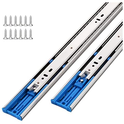 VAPSINT 2 Pairs of 20 Inch Soft Close Drawer Slides 3-Section Full Extension Drawer Slide,110 LB Capacity Side Mount Ball Bearing Metal Cabinet Drawer Hardware Slide Cover
