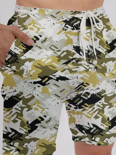 Image of Amazon Brand - Anarva Mens Camouflage Printed Co-ord Set | Half Sleeve Shirt and Shorts Set | Casual Summer Outfit for Beach, Travel, Vacation -