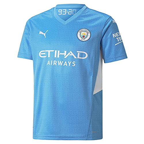 PUMA Youth 2021-22 Manchester City Home Replica Jersey (Team Light Blue-Puma White, Medium)