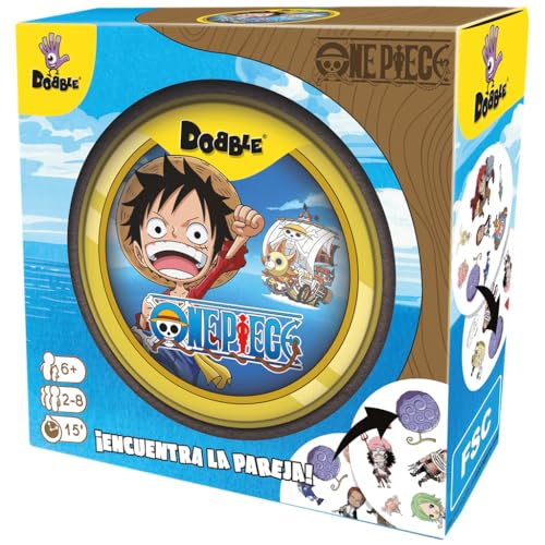 Asmodee Dobble One Piece, Juego de Cartas de Acción y Reflejos, A Partir de 6 Años, De 2 a 8 Jugadores, 15 Minutos por Partida, Español
