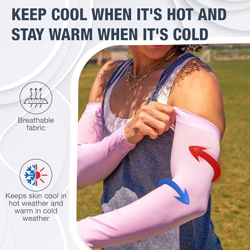 Image of SportsTrail Cooling Arm Sleeves for Men & Women - Breathable, UV Sun Protection, Sports Arm Sleeves for Women, Men & Youth