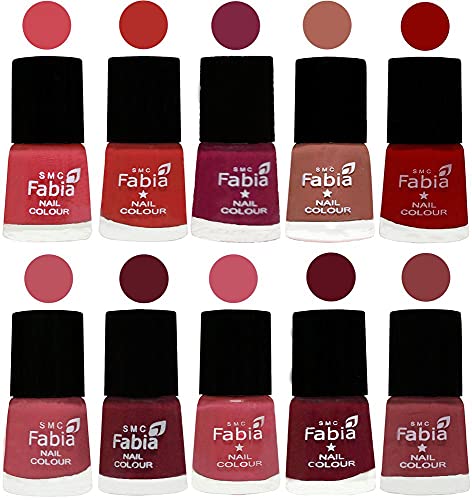 Image of ALL IN ONE (PACK OF 10), Long Lasting Glossy Nail Polish, 6 ml Each, All Vibrant Colours,02365