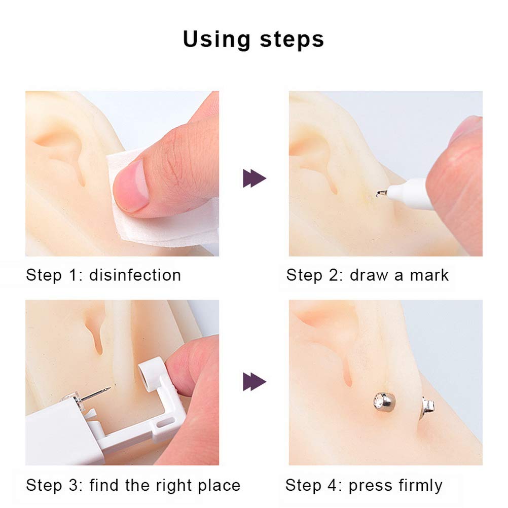 2 Pcs Ear Piercing Kit,Ear Stud Tools kit,Piercing Kit for Ear
