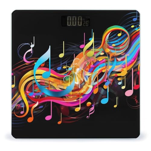 Báscula Digital de Baño Musical Colorida de Vidrio Templado