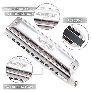 East top Harmonica chromatique professionnel 10 trous 40 tons en Do, Instrument avec étui Top Grade pour adults, joueur… - Les Beatles, Paul McCartney, John Lennon, RIngo Starr, George Harrison East top Harmonica chromatique professionnel 10 trous 40 tons en Do, Instrument avec étui Top Grade pour adults, joueur… – Image 3