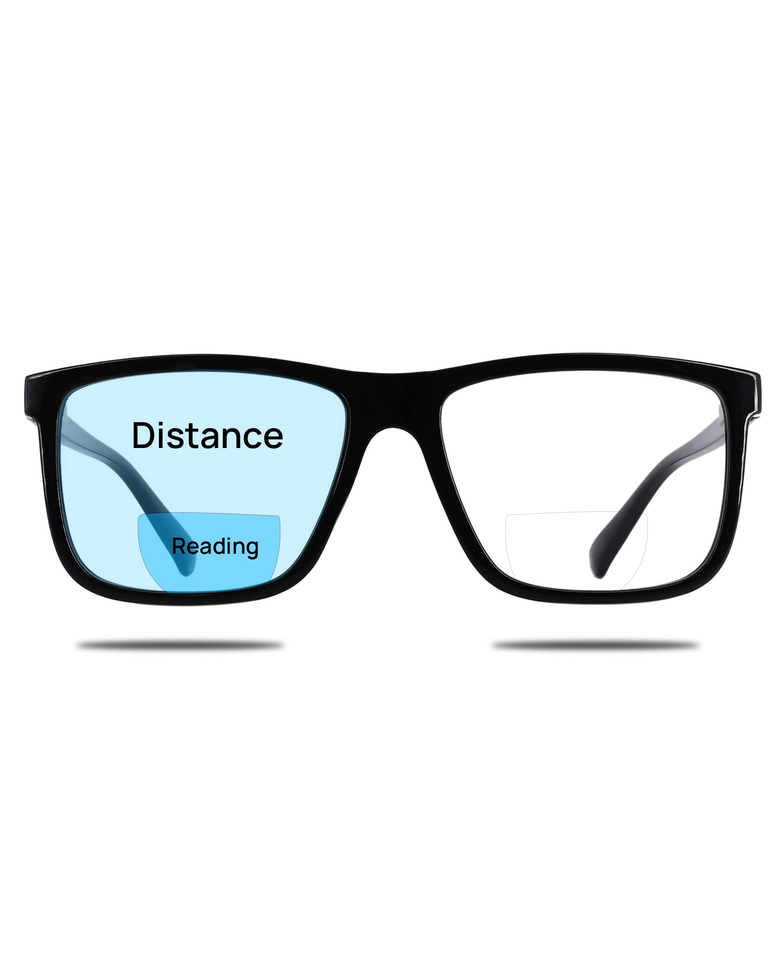 MARE AZZURO Extra Large Bifocal Reading Glasses 2.75 Men Oversized Blue Light Blocking Readers 1.00 1.25 1.50 1.75 2.00 2.25 2.50 2.75 3.00 3.50 (Black, 275)