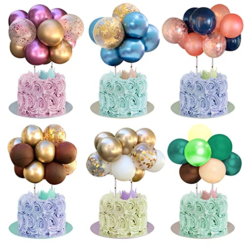 JLNGTHONG 6 Forreen Tortendeko Geburtstag,Tortendeko Ballon Cake Topper Cake Topper Deko Geburtstag Ballons Happy Birthday Kuchendeko Torten Topper für Mädchen Junge Mann Frau Kinder Cover