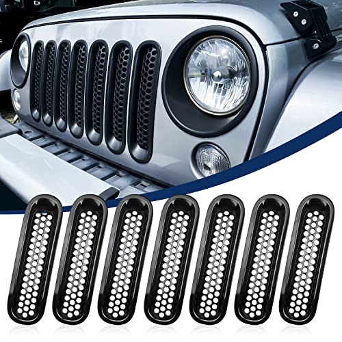 Image of Nilight Front Grill Mesh Cover Guard Inserts Clip-in Grille Guard for 2007-2018 Wrangler JK JKU Unlimited