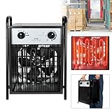 Sicher und zuverlässig: Unsere Heizgeräte sind mit einem Überhitzungsschutz und einer Temperaturkontrollfunktion ausgestattet, die dafür sorgen, dass das Gerät auch bei längerem Gebrauch nicht überhitzt, und die Sicherheit des Gebrauchs verbessern. Die Stahlkörperstruktur kann die langfristige Stabilität des Geräts erhöhen. Ausgestattet mit einem Ständer, um ein versehentliches Umkippen oder eine Beschädigung des Geräts zu verhindern.