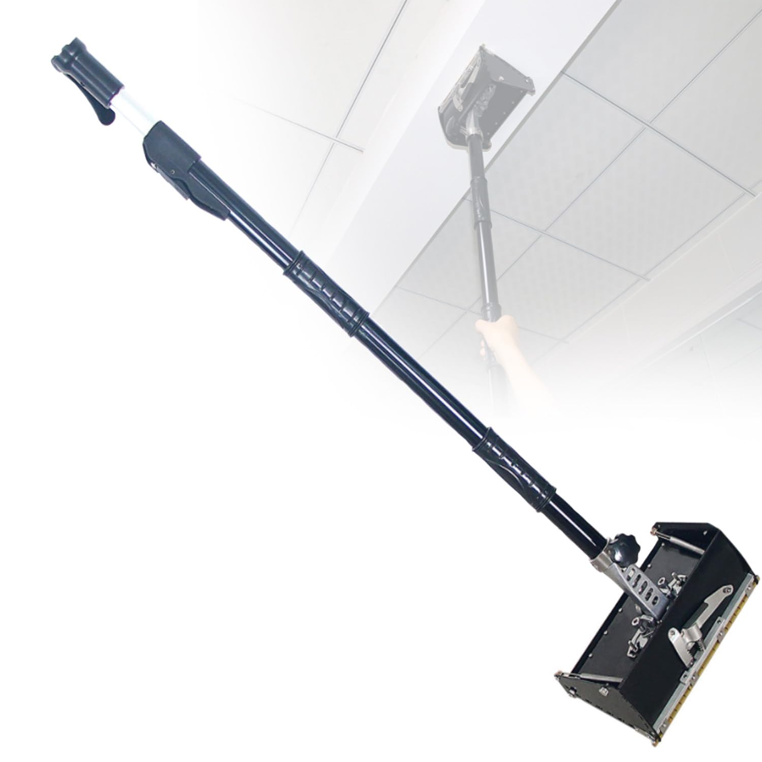 Regulowane płaskie pudełko z płyty gipsowo-kartonowej z uchwytem 106.7-165.1 cm, narzędzia wykończeniowe 8/10/30.5 cm, podwójna sprężynowa płyta ze stali nierdzewnej do gładkiego tynkowania ścian