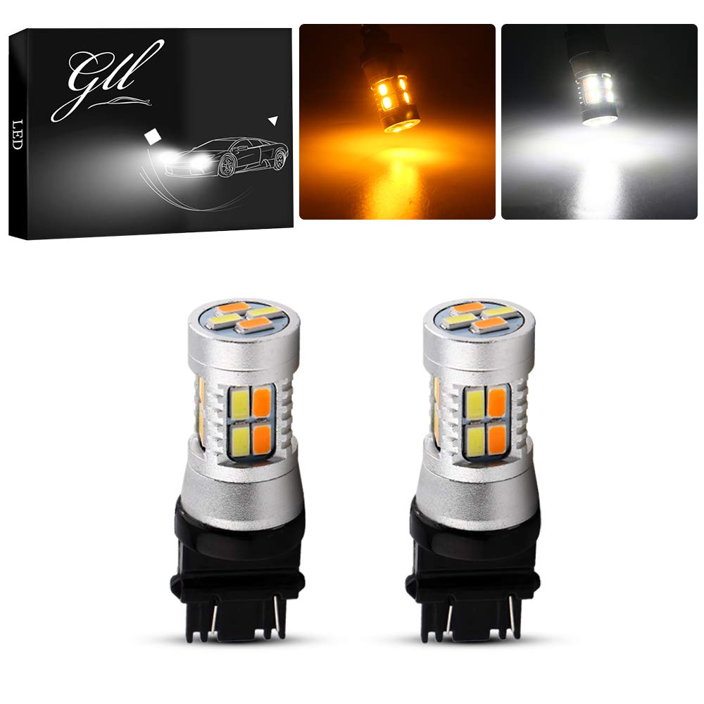 Photo 1 of Super Bright 3157 Amber/White Switchback Turn Signal LED Light Bulbs 12V LED Replacement Light 3457 3155 4057 4057 3047 3057-2pcs