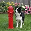 CaliDecor Fire Hydrant for Dogs to Pee On, 24" Metal Dog Fake Fire Hydrant Pee Post Red for Outdoor Training, Pee Pole with Ground Stakes, Fillable Base for Yard, Garden, Patio