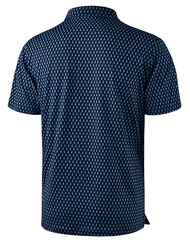 Image of Obla Mens Golf Polo Shirts Short Sleeve Dry Fit Performance Moisture Wicking Casual Print Collared Golf Shirts for Men