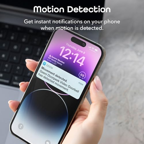 Image of Geeni Smart Video Doorbell, 1080p HD, Night Vision, Wired Installation | Motion detection, two-way audio, weather-resistant, Alexa & Google Home compatible, Wi-Fi